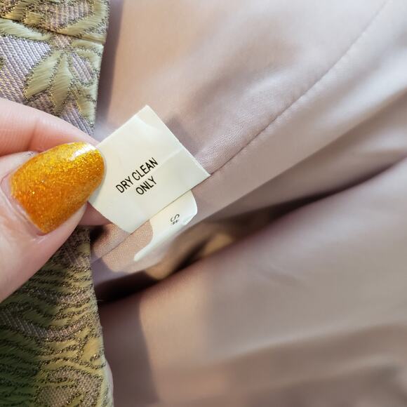 Kay Unger Purple Jacquard One Shoulder Dress Women's 6 Wedding Guest Dinner - Picture 9 of 9